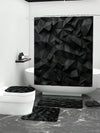 Elevate Your Bathroom Decor with 3D Black Graphic Pattern Shower Curtain