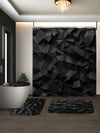 Elevate Your Bathroom Decor with 3D Black Graphic Pattern Shower Curtain