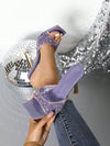 Sparkling Elegance: Rhinestone-Embellished High Heel Sandals for Women