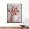 Charming Pink Floral Vase Canvas Art: Elegant Framed Wall Decor for Your Living Space