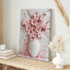 Charming Pink Floral Vase Canvas Art: Elegant Framed Wall Decor for Your Living Space