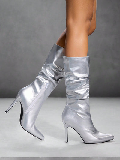 Chic Slouchy Stiletto Heeled Boots - Perfect for Summer Parties and Special Occasions