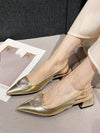 Chic Pointed-Toe Slip-On Mules with Rhinestone Buckle – Perfect for Work and Parties!