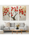 Vibrant 3-Piece Tree Landscape Wall Art Set - Modern Knife Painting for Home Decor