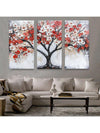 Vibrant 3-Piece Tree Landscape Wall Art Set - Modern Knife Painting for Home Decor