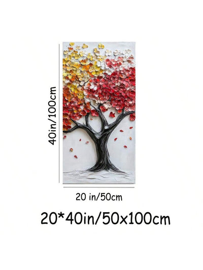 Vibrant 3-Piece Tree Landscape Wall Art Set - Modern Knife Painting for Home Decor