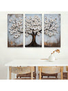 Vibrant 3-Piece Tree Landscape Wall Art Set - Modern Knife Painting for Home Decor