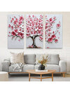 Vibrant 3-Piece Tree Landscape Wall Art Set - Modern Knife Painting for Home Decor