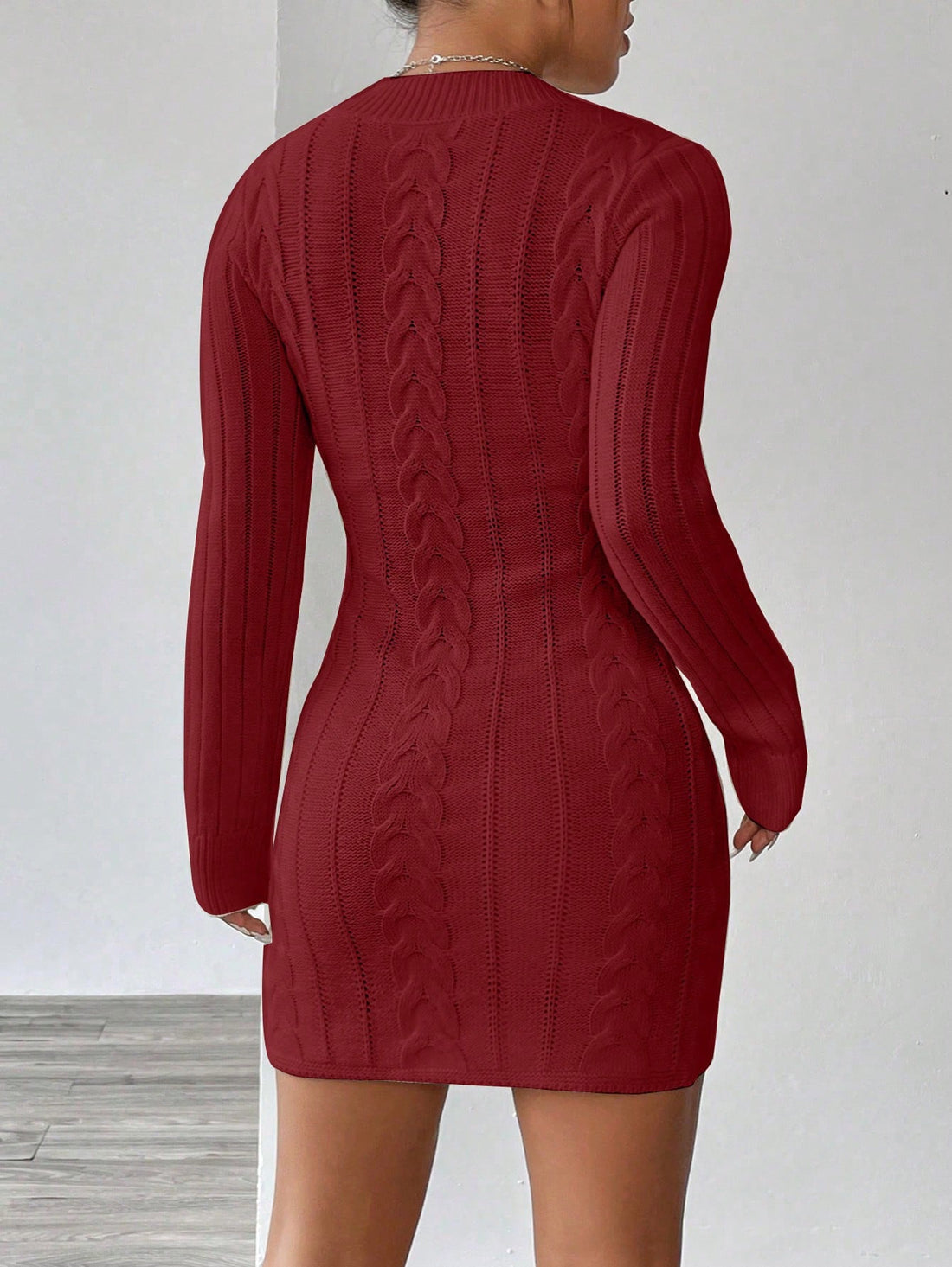Get ready to slay in this Chic Versatile V-Neck Long Sleeve Bodycon Sweater Dress! Perfect for the cooler seasons, this dress is both stylish and practical. With its body-hugging fit and versatile design, you can wear it for any occasion. It's the must-have dress for autumn and winter!