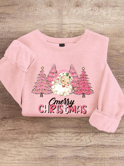 Festive Flair: Women's Loose Fit Christmas Chicken Print Sweatshirt