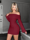 Off-Shoulder Pink Bodycon Mini Dress - Flirty & Fashion-Forward