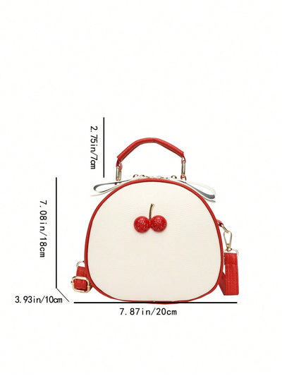 Charming Cherry Print Diagonal Crossbody Bag - Perfect for Everyday Adventures!