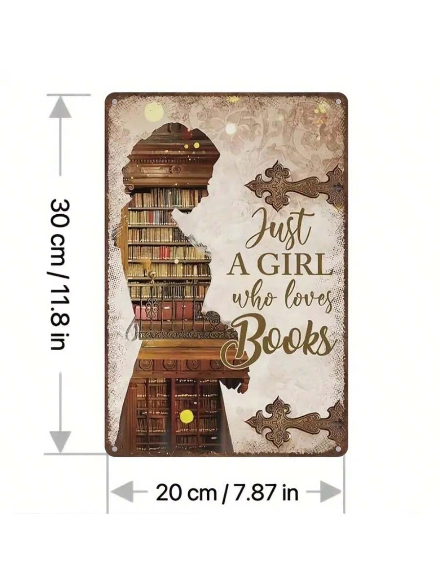 Add a touch of charm to your book nook or library with this vintage metal sign featuring a bookshelf design. Perfect for book lovers, this sign will elevate your reading space and add a unique touch to your decor. A must-have for any bookworm!