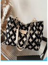 Chic Plaid Color Block Shoulder Bag - Stylish & Spacious for Everyday Use