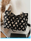 Chic Plaid Color Block Shoulder Bag - Stylish & Spacious for Everyday Use