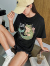 Whimsical Frog Mermaid Graphic T-Shirt for Fun-Loving Women