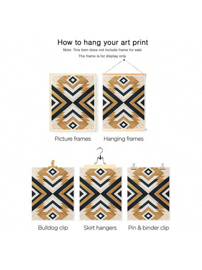 Tribal Elegance: 3-Piece Aztec Canvas Wall Art Set for Boho-Inspired Spaces