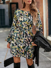 Chic & Versatile Lantern Sleeve Drawstring Waist Dress for Effortless Elegance