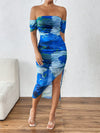 Effortless Elegance: Women's Off-Shoulder Printed Casual Dress