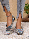 Chic Striped Woven Princess Flats: Super Soft Pointed Toe Slip-On Loafers