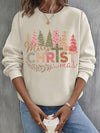 Cozy Christmas Cheer: Women's Trendy Tree Print Sweatshirt