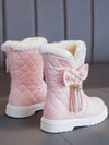 Stylish Girls' Retro Fringe Tall Boots - Cozy Winter Footwear