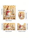 Festive Cheer: 4-Piece Red Snowman Bathroom Set with Waterproof Shower Curtain & Accessories