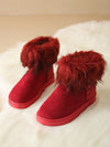 Cozy Chic: Winter Faux Fur Slip-On Wedge Snow Boots