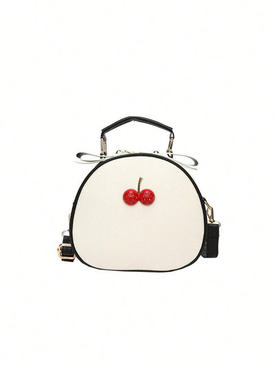 Charming Cherry Print Diagonal Crossbody Bag - Perfect for Everyday Adventures!