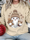 Cozy Christmas Cheer: Women's Snowman & Gingerbread Print Sweatshirt