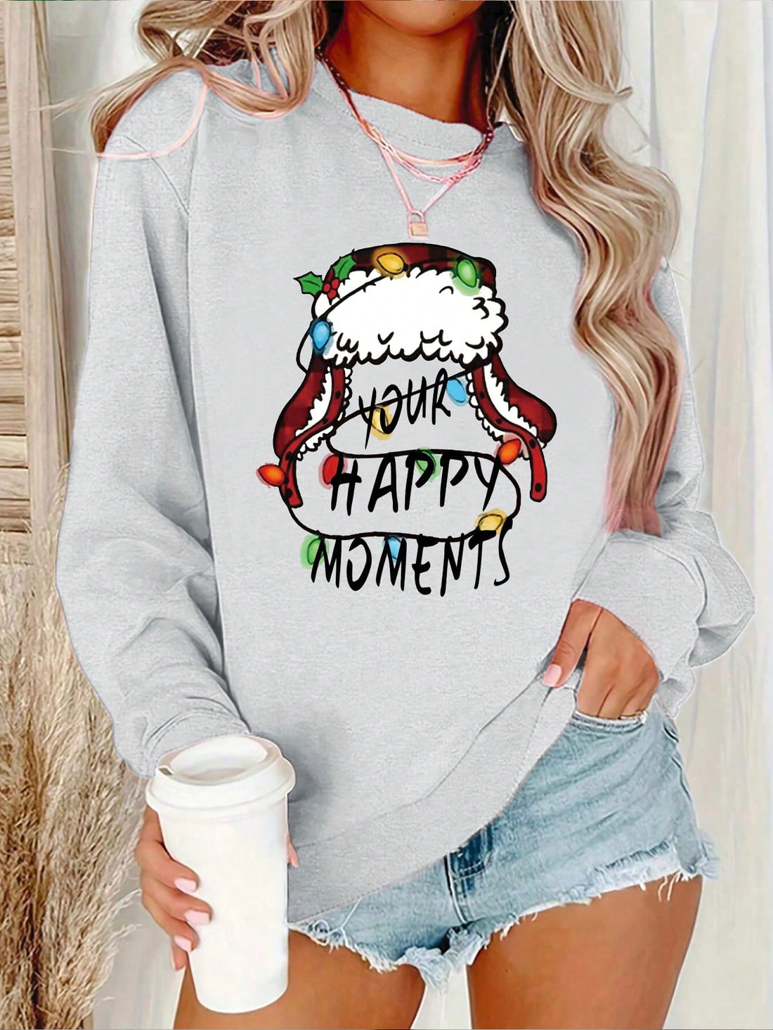 Experience the ultimate cozy and stylish holiday with Cozy Christmas Cheer sweatshirt. Made with a trendy tree print, this sweatshirt is perfect for any festive occasion. Stay warm and fashionable this season with our comfortable and on-trend sweatshirt.
