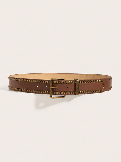 Boho Chic Vintage Handmade Studded PU Leather Belt