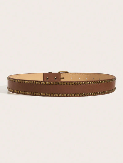 Boho Chic Vintage Handmade Studded PU Leather Belt