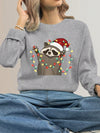 Cozy Christmas Vibes: Graphic Print Crew Neck Sweatshirt