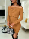 Chic Off-Shoulder Bodycon Mini Dress with Hollow Design