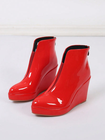 Chic Wedge Platform High Heel Ankle Boots for Effortless Style