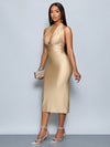 Elegant Women's Deep V-Neck Halter Dress - Perfect for Any Occasion