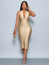 Elegant Women's Deep V-Neck Halter Dress - Perfect for Any Occasion