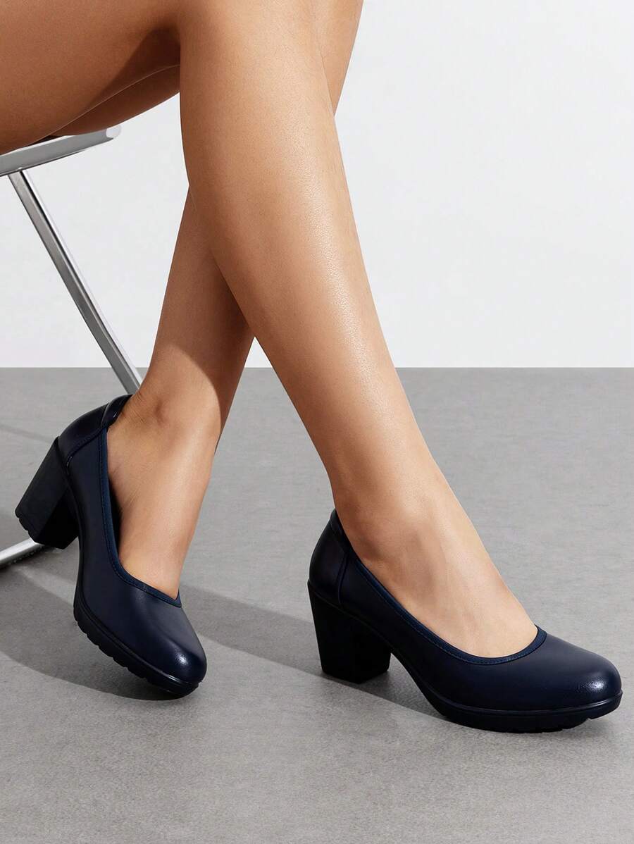 Step confidently into any room with these Elegant Women's Chunky Low Block Heels. Designed for comfort and style, their slip-on fit makes getting ready a breeze. Perfect for long office days, lively weddings, or dancing at festivals, these pumps keep your feet happy while you wow the crowd. Elevate your look effortlessly with a heel that’s as reliable as it is chic!