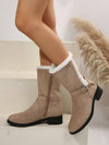 Cozy Chic: Women's Buckle Detail Thick Heel Ankle Boots for Winter Style