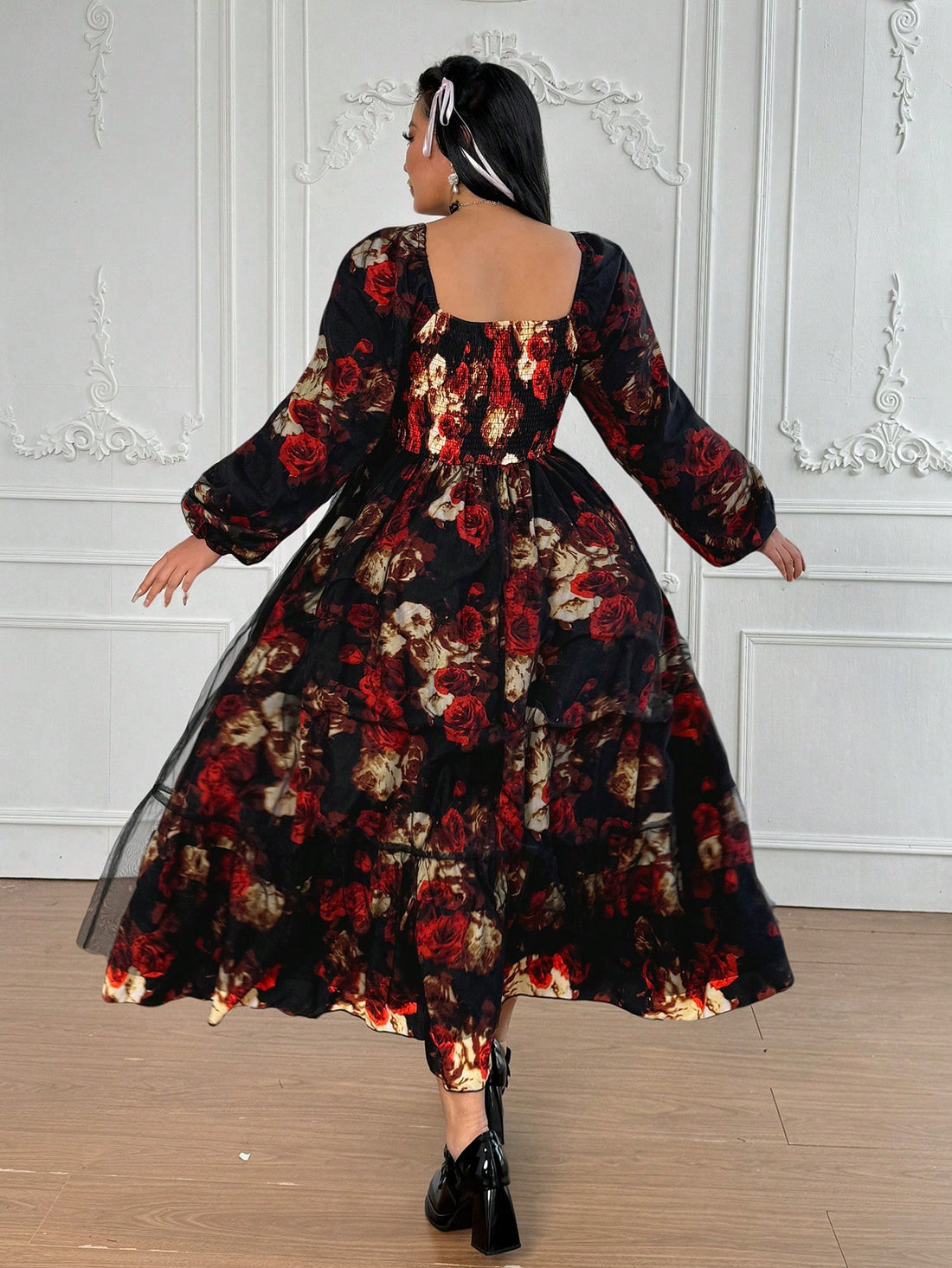 Get ready to turn heads in this Elegant Vintage Goth Long Sleeve Maxi Dress! Made with 4-Way Stretch for a comfortable fit and featuring a unique Printed Black Mesh design, this dress is perfect for any occasion. Don't sacrifice style for comfort – this dress has both!