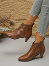 Chic Minimalist Brown Side-Zipper Boots for Effortless Outdoor Style