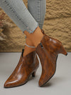 Chic Minimalist Brown Side-Zipper Boots for Effortless Outdoor Style