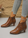 Chic Minimalist Brown Side-Zipper Boots for Effortless Outdoor Style