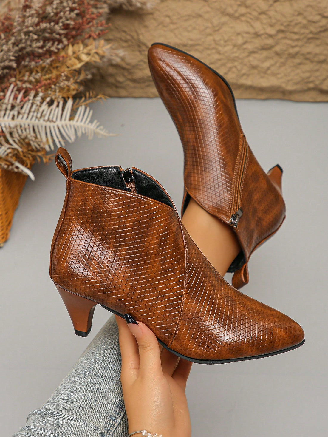 Introducing the Chic Minimalist Brown Side-Zipper Shoes - the perfect combination of style and convenience for outdoor adventures. With a sleek and effortless design, these shoes are made with high-quality materials for ultimate comfort and durability. Step out in style with these must-have shoes.