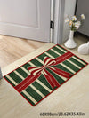 Joyful Christmas Bow Rug - Festive Poinsettia Mat for Holiday Cheer and Kitchen Décor