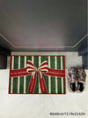 Joyful Christmas Bow Rug - Festive Poinsettia Mat for Holiday Cheer and Kitchen Décor