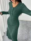 Chic Autumn-Winter Waist-Cinched Solid Color Long Dress for Effortless Style