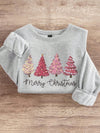 Festive Flair: Women's Loose Fit Christmas Chicken Print Sweatshirt