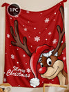 Cozy Christmas Flannel Throw Blanket - Digital Print for Living Room, Bedroom & Outdoor Use